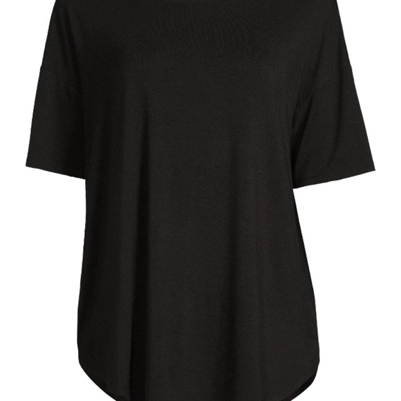 Time & Tru Women's & Women’s Plus Crewneck Tunic Tee w/ Short Sleeves, Sizes 2X - Picture 2 of 6